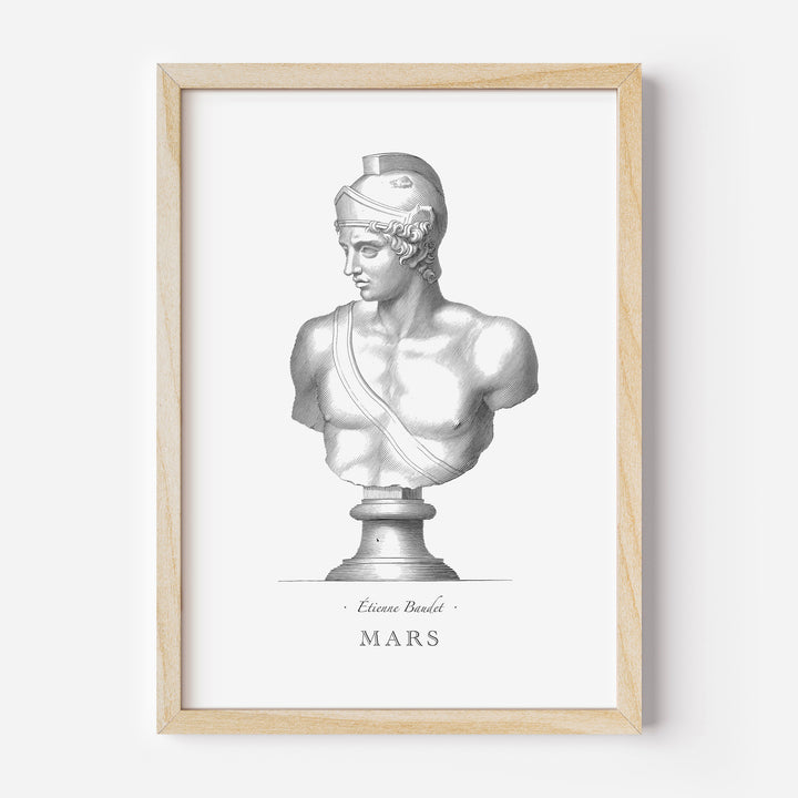 Bust of Mars engraving