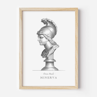 Bust of Minerva engraving