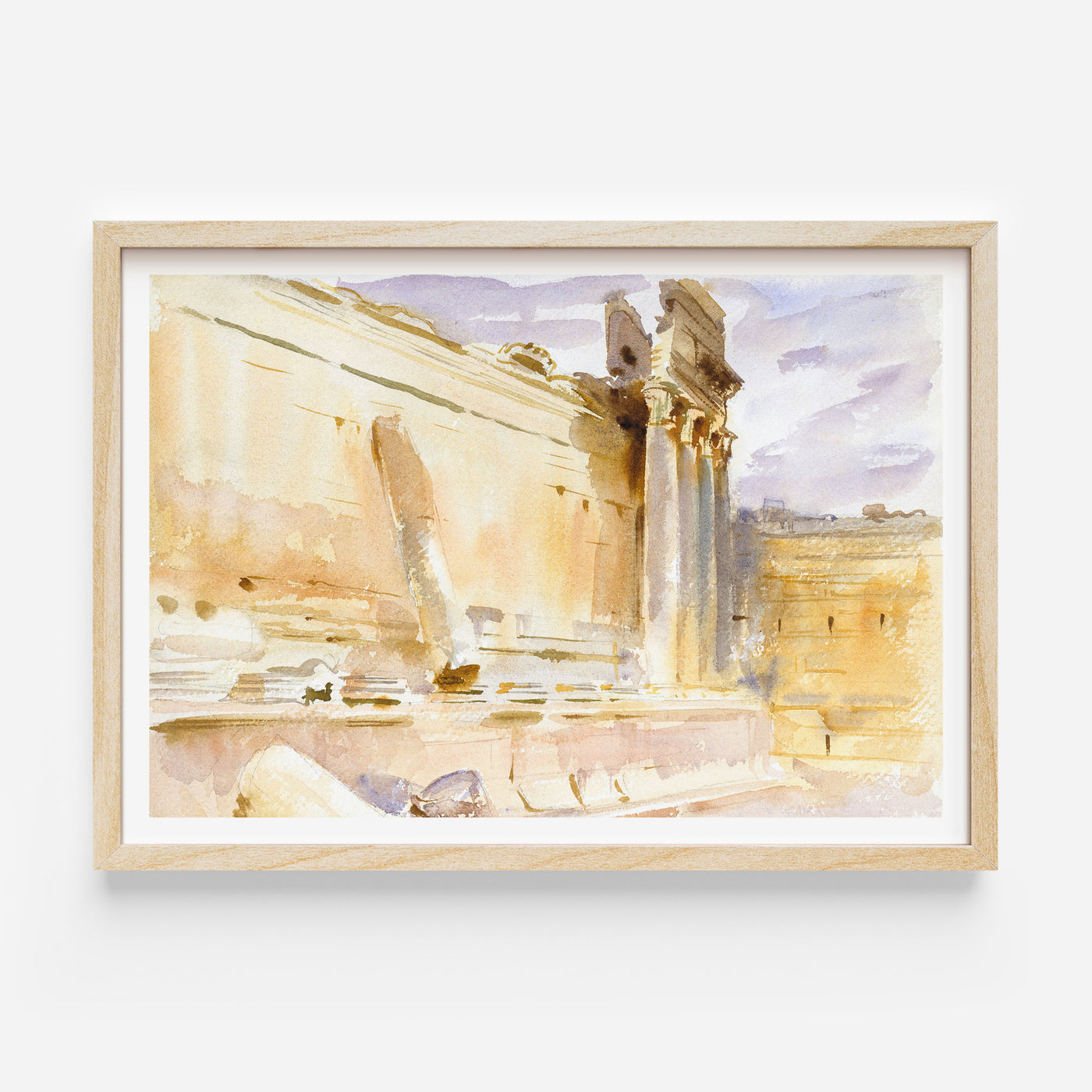 Temple of Bacchus watercolour - JS Sargent