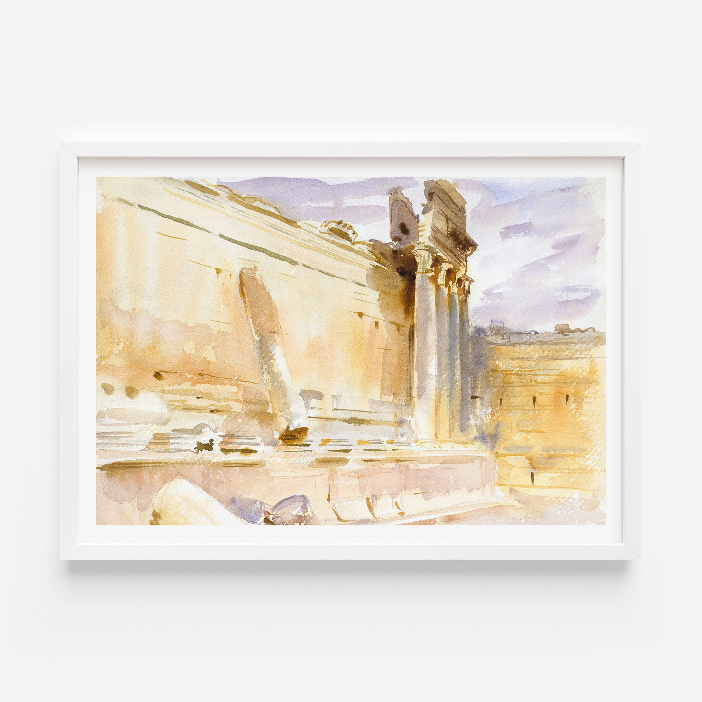 Temple of Bacchus watercolour - JS Sargent