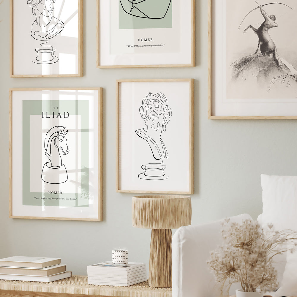 Menelaus Line Art - Modern Mythos Art