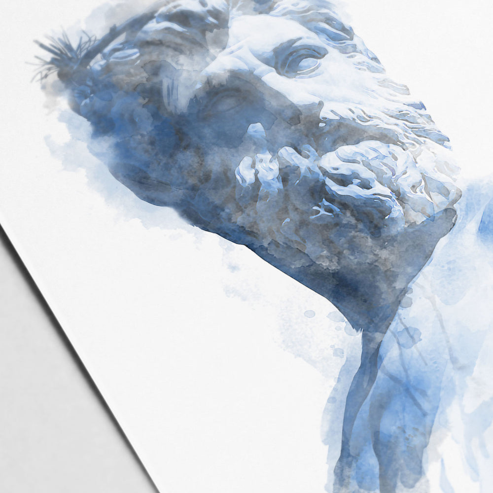 Poseidon Watercolour - Modern Mythos Art