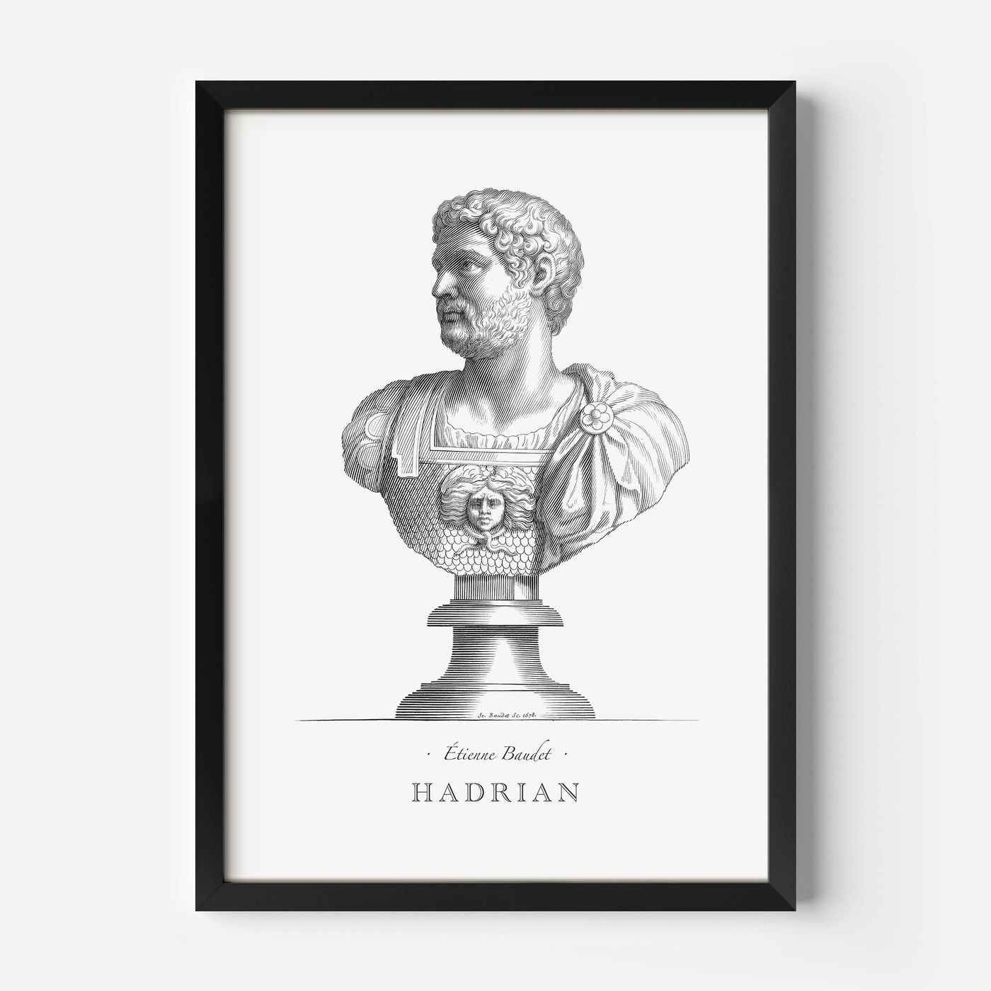 Bust of Hadrian engraving
