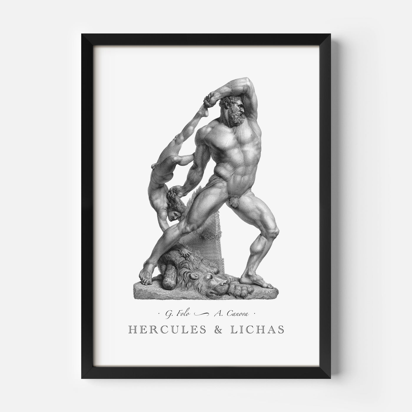 Hercules throwing Lichas engraving