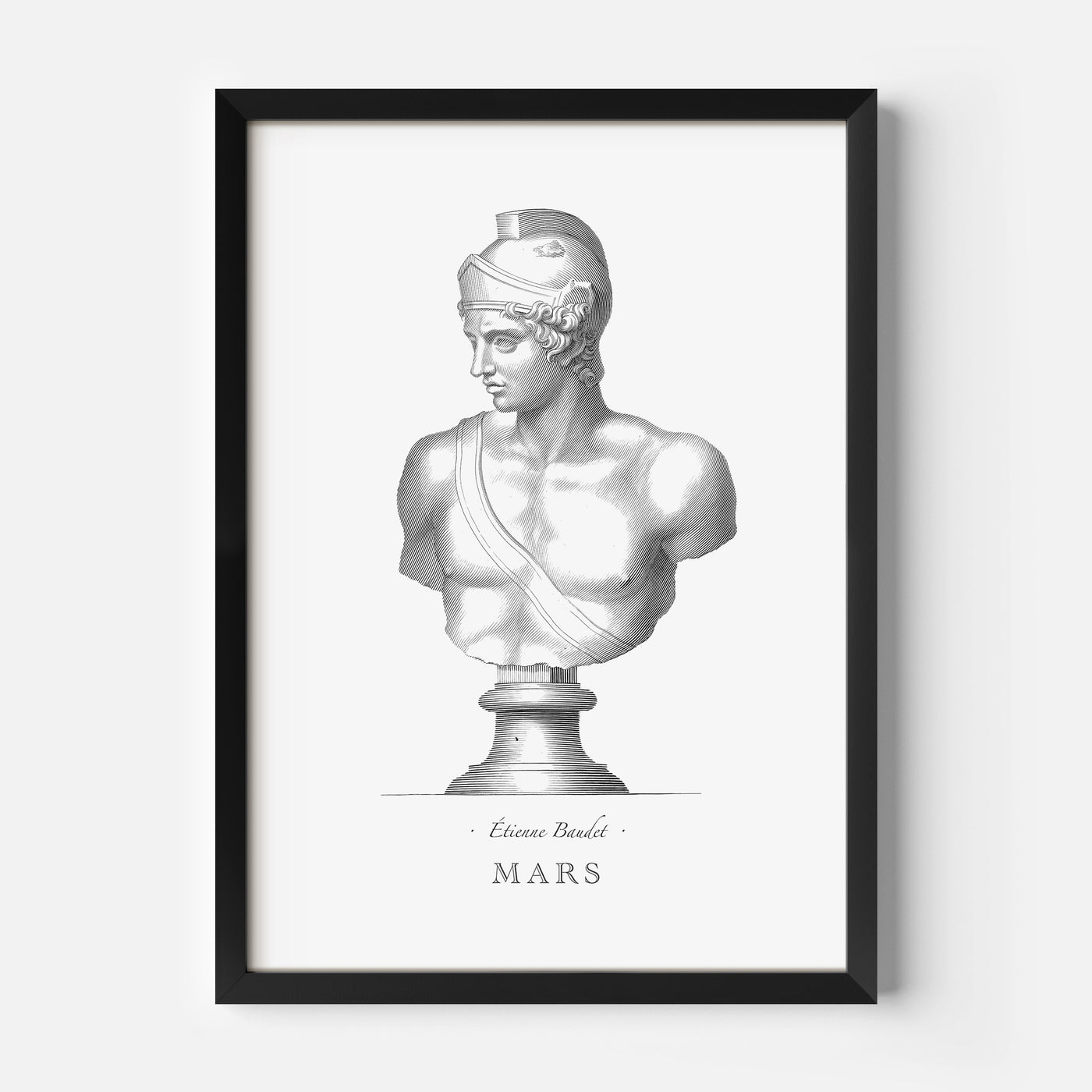 Bust of Mars engraving
