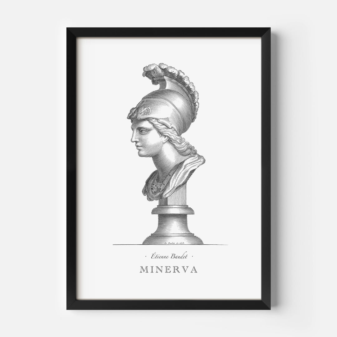 Bust of Minerva engraving