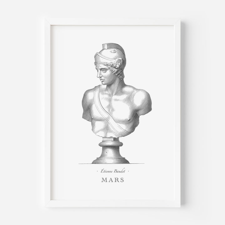 Bust of Mars engraving