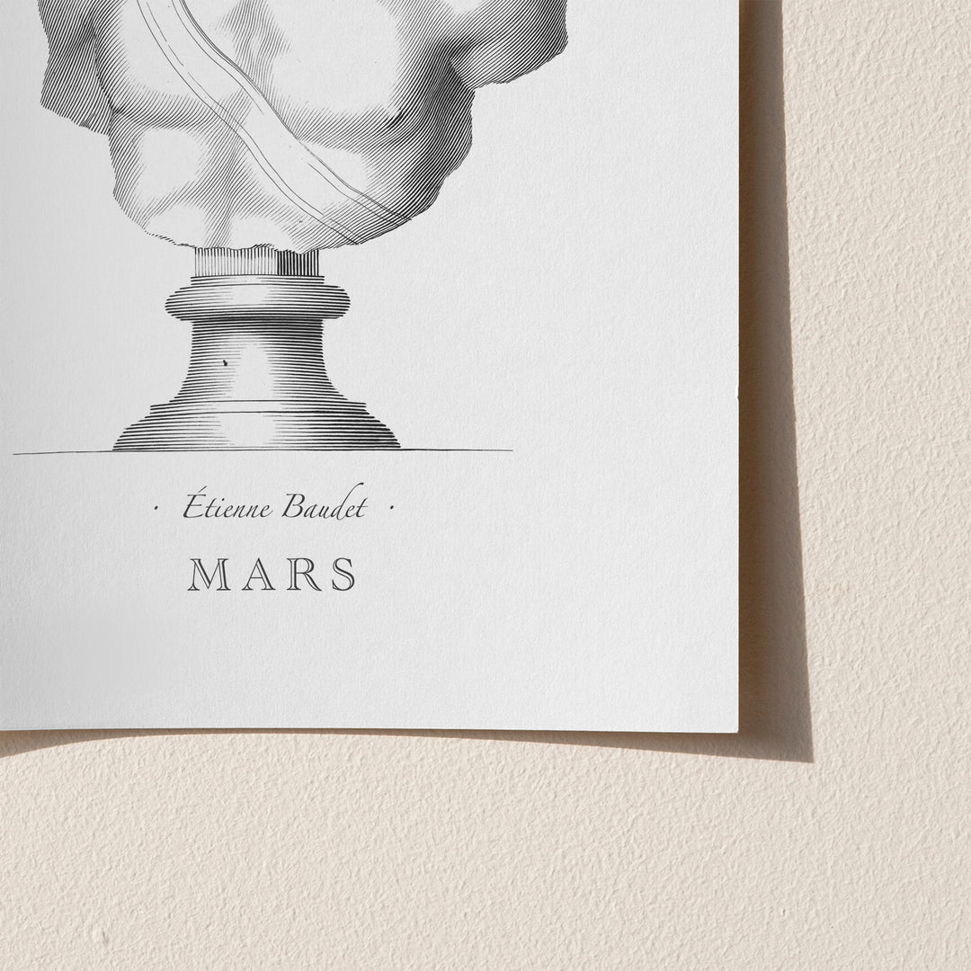 Bust of Mars engraving